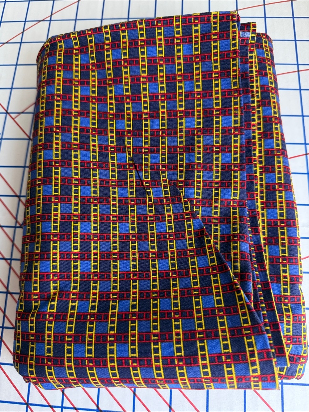 Vintage David Textiles Novelty Ladder Print Cotton Fabric 2 Yards x 44”